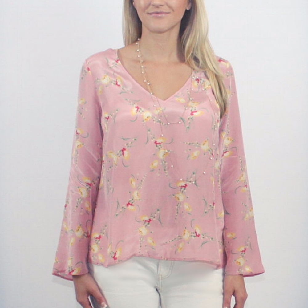 Freesia Pink Floral Blouse By TiMo